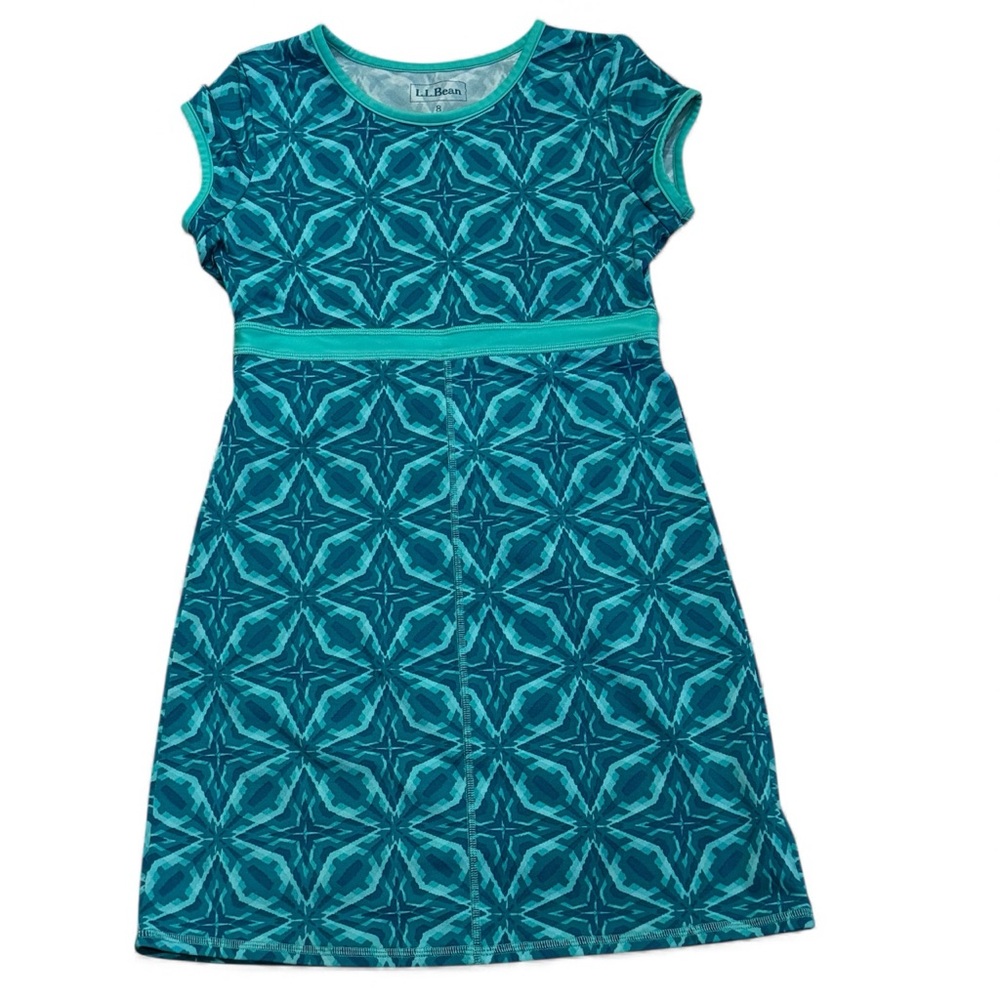 L.L. Bean Kids' Teal Patterned Dress